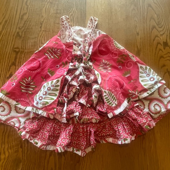 Jelly the Pug Baby Girls Pink Patty Tiered Ruffle Dress Size 12 mo - Picture 3 of 7